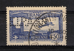 France Poste Aérienne N°6c Perforé EIPA 30 Oblitéré Cote 450€ - Signé BRUN - Scan Recto / Verso - 1927-1959 Matasellados