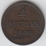 Guernsey Coin 4 Doubles 1906 Condition Fine - Guernesey