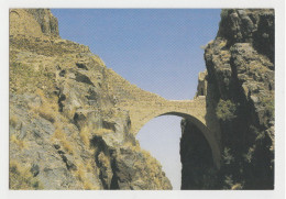 Yemen Y.A.R. Old Stone Bridge View, Advertising Back Print, Vintage Photo Postcard RPPc AK (8205) - Yemen