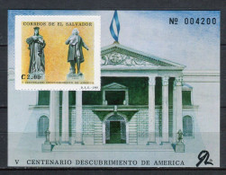 Colón. El Salvador 1989. Yvert  Block 35 ** MNH. - Ete 1992: Barcelone
