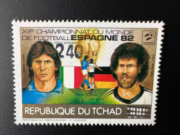 Tchad Chad Tschad 1987 / 1988 Mi. 1151 Surchargé Overprint FIFA Football World Cup Spain Espagne Coupe Monde WM Fußball - Ciad (1960-...)