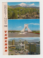 IRAN Greetings From Teheran Triple View, Arch, Big Church, Old Cars, Vintage Photo Postcard RPPc AK (28818) - Irán