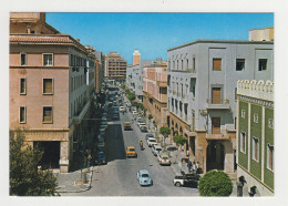 Libya Libia BENGHAZI Omar El Muktar Street, Many Old Cars, Buildings, View Vintage Photo Postcard RPPc AK (28727) - Libia