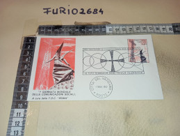 HB12531 FDC ROMA TIMBRO ANNULLO I° GIORNATA MONDIALE DELLE COMUNICAZIONI SOCIALI 1967 - FDC