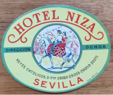 Spain Sevilla Niza Hotel Label Etiquette Valise - Hotelaufkleber