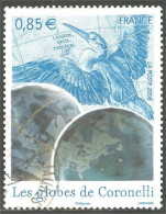 331eu-73 France Globes Célestes Coronelli Oiseau Bird Vogel Uccello - Oblitérés