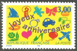 331ng-4 France Joyeux Anniversaire Happy Birthday Sans Gomme - Sonstige & Ohne Zuordnung