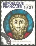 331nf-33 France Vitrail Tête Christ Wissembourg Stained Glass - Used Stamps