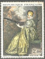 331nf-23 France Tableau Watteau Music Musique Guitare Guitar Painting - Used Stamps
