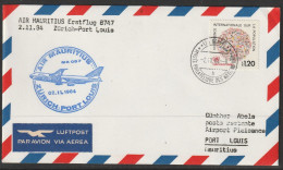 1984, Air Mauritius, Erstflug, Genf - Port Louis Mauritius - Erst- U. Sonderflugbriefe