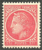 336 France Yv 676 Cérès De Mazelin 1 F MNH ** Neuf SC (676-1b) - 1945-47 Ceres De Mazelin