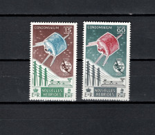 New Hebrides French 1965 Space ITU Centenary Set Of 2 MNH - Océanie