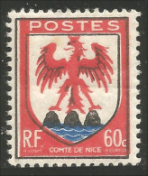 337 France Yv 758 Armoiries Nice Coat Of Arms Aigle Eagle Adler Aquila MNH ** Neuf SC (758-1c) - Águilas & Aves De Presa