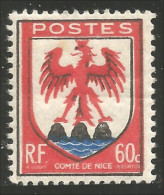 337 France Yv 758 Armoiries Nice Coat Of Arms Aigle Eagle Adler Aquila MNH ** Neuf SC (758-1c) - Arends & Roofvogels