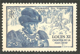 337 France Yv 743 Journée Timbre Louis XI Cheval Pferd Horse Cavallo MNH ** Neuf SC (743-1c) - Horses