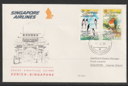 1986, Singapore Airlines, Erstflug, Liechtenstein - Singapore - Aéreo