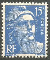 338 France Yv 885 Marianne De Gandon 15f Bleu MNH ** Neuf SC (886-1b) - 1945-54 Marianne De Gandon