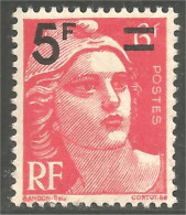 338 France Yv 827 Marianne De Gandon 5f Surcharge MNH ** Neuf SC (827-1c) - 1945-54 Maríanne De Gandon