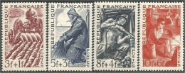 338 France Yv 823-826 Métiers Agriculture Pêche Fishing Mines Metal MNH ** Neuf SC (823-826-1d) - Other & Unclassified
