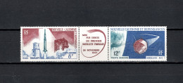 New Caledonia 1966 Space Satellites Strip Of 3 MNH - Oceanía