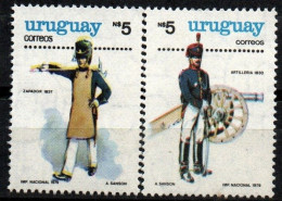 1979 Uruguay Sapper With Pickax Army Day Artillery Man #1038 - 1039  ** MNH - Uruguay