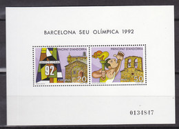 ANDORRA Span.  Block 2, Postfrisch **, Olympische Spiele Barcelona 1992, 1987 - Nuevos