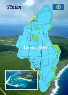 Northern Mariana Islands Tinian Island Map New Postcard * Carte Geographique * Landkarte - Islas Maríanas