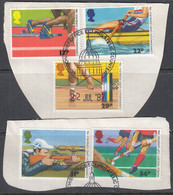 GROSSBRITANNIEN  1076-1080, Gestempelt, Auf Briefstück, 13. Commonwealth-Spiele, 1986 - Used Stamps