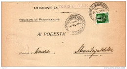 1944  LETTERA CON ANNULLO TORRI DI QUARTESOLO  VICENZA - Marcofilie