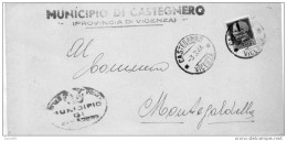 1944  LETTERA CON ANNULLO CASTAGNERO VICENZA - Marcofilía