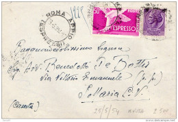 1954  LETTERA  ESPRESSO   CON ANNULLO  ROMA APPIO - Correo Urgente/neumático