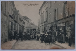 HOUILLES (78 Yvelines) - Librairie Morin / Rue De Paris - Belle Animation (carte Tachee = Voir Photos Recto Verso) - Houilles