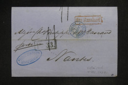 RUSSIE - Lettre De 1863 Pour Nantes Par La Prusse Et Ecquevilles - A 2760 - Covers & Documents