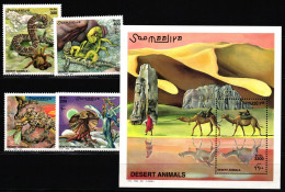 Somalia Block 69 + 823-826 Postfrisch Tiere Der Wüste #JW083 - Somalia (1960-...)