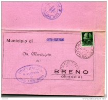 1944 LETTERA CON ANNULLO CETO CERVENO  BRESCIA - Marcofilie