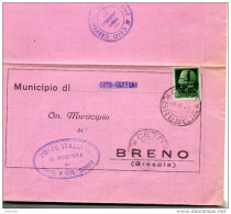 1944 LETTERA CON ANNULLO CETO CERVENO  BRESCIA - Marcofilía