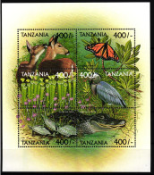Tansania 3769-3774 Postfrisch Als Kleinbogen, Wildtiere #JW082 - Tanzania (1964-...)
