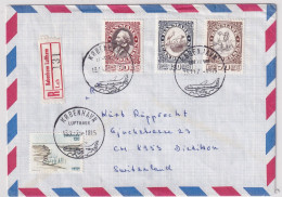 MiNr. 595 - 597 Dänemark 1975, 28. Aug. 100. Todestag Von Hans Christian Andersen R-Brief Gelaufen In Die Schweiz - Storia Postale