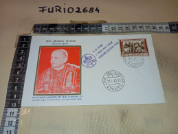 HB12535 FDC THE GOLDEN SERIES TIMBRO ANNULLO 1963 CITTA' DEL VATICANO INCORONAZIONE PAPA PAOLO VI - FDC