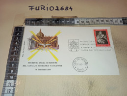 HB12538 FDC ROMA TIMBRO ANNULLO CITTA' DEL VATICANO 1963 APERTURA DELLA II SESSIONE DEL CONCILIO ECUMENICO VATICANO II - FDC