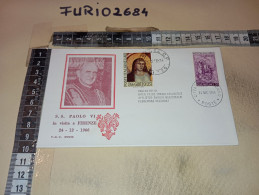 HB12543 FDC RODIA TIMBRO ANNULLO CITTA' DEL VATICANO 1966 PAPA PAOLO VI IN VISITA A FIRENZE - FDC