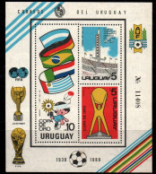 1980 Uruguay Souvenir Sheet Centenario Stadium Soccer Gold Cup And Flags  #1092 - 1094  ** MNH - Uruguay