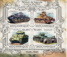 Mocambique 2013 - Tanques Da Segunda Guerra Mundial - 4v Sheet Neuf/Mint/MNH - Militaria