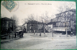 CPA 82 CAUSSADE Animée PLACE DE LA MAIRIE 1907. TARN ET GARONNE . EDITEUR ACHILLE BOUIS - Caussade