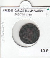 CRE3561 MONEDA ESPAÑA CARLOS III 2 MARAVEDIS SEGOVIA 1788 - Altri & Non Classificati