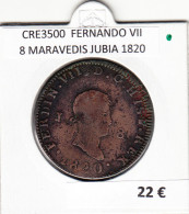 CRE3500 MONEDA ESPAÑA FERNANDO VII 8 MARAVEDIS JUBIA 1820 - Andere & Zonder Classificatie