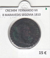 CRE3494 MONEDA ESPAÑA FERNANDO VII 8 MARAVEDIS SEGOVIA 1810 - Otros & Sin Clasificación