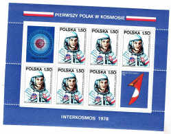 Bloc Timbres Polonais 1978 - 1er Polonais Dans L'espace - Major Hermaszewski - Blocs & Hojas