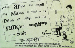 ► Coupure De Presse  Quotidien Le Figaro Jacques Faisant 1983   Chat Enveloppe Contribuable Dernier Delai - 1950 - Oggi