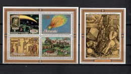 Aitutaki 1986 Space Halleys Comet, Paintings Dürer 2 S/s MNH - Océanie